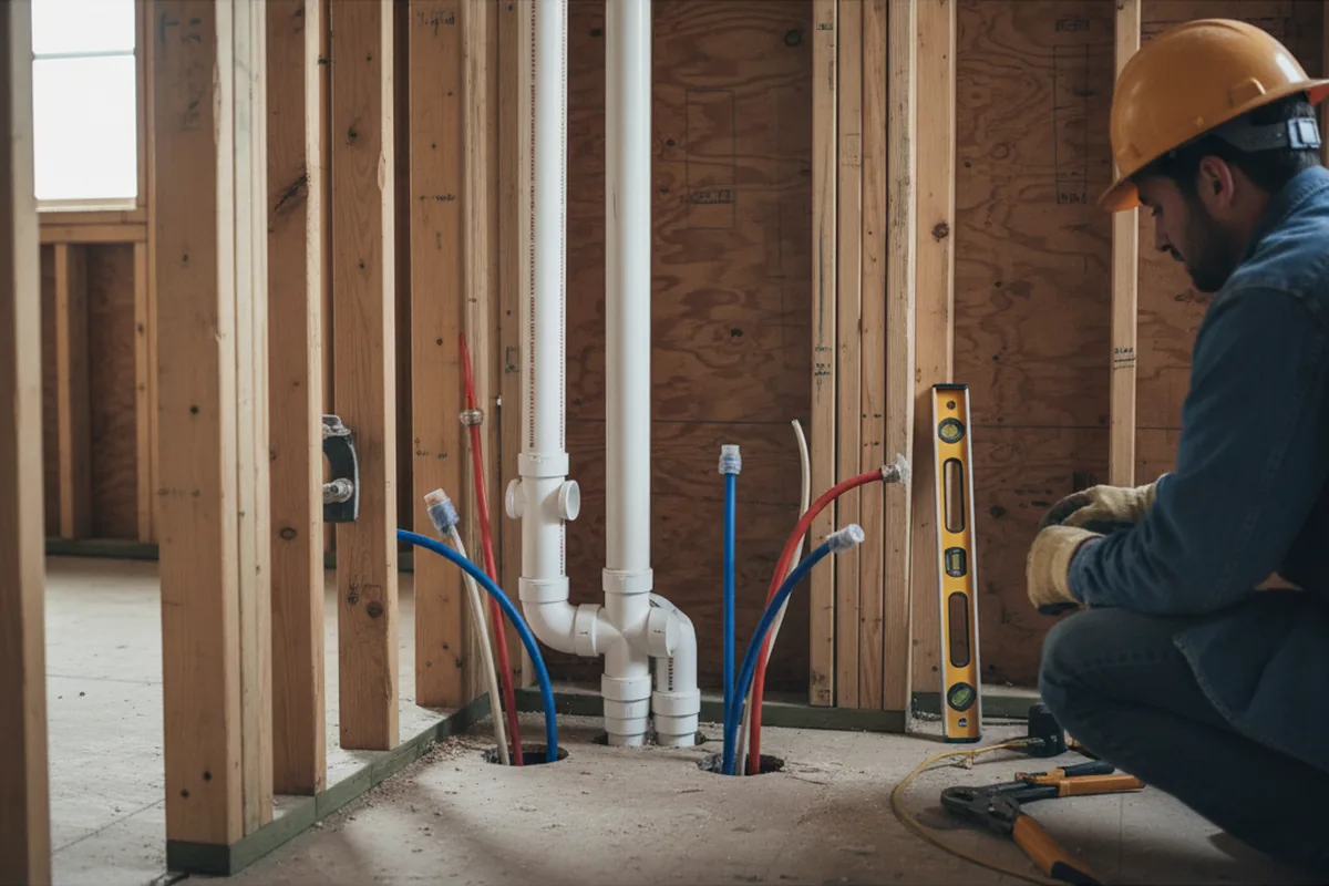 Drain and supply rough-in during Toilet Repair and Installation in Upper Marlboro